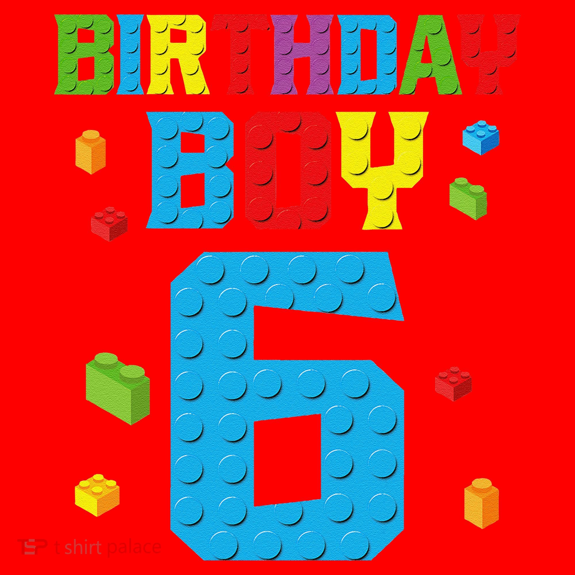 Master Builder 6th Birthday Boy 6 Six Year Building Bricks Santa Hat