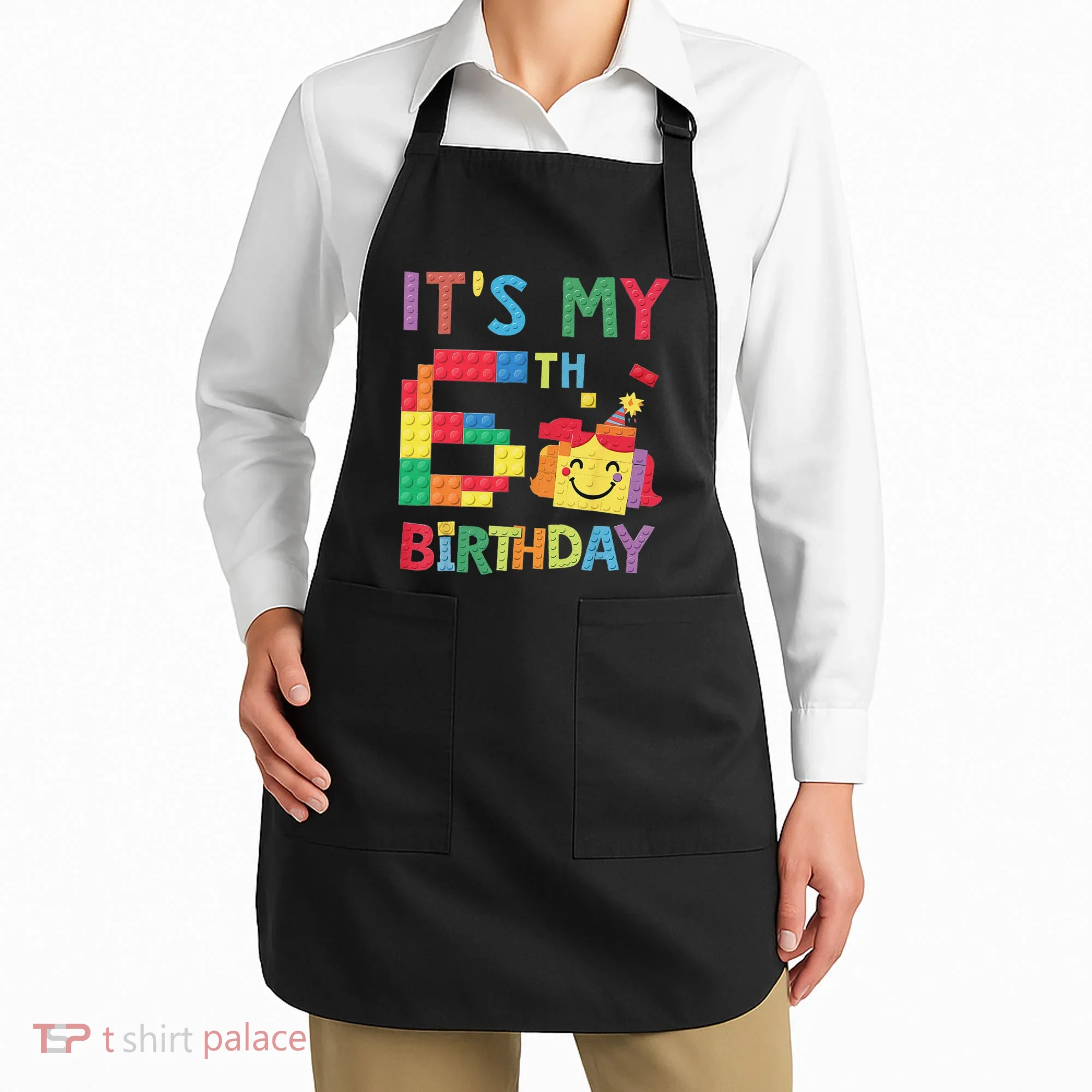 Master Builder 6th ItS My 6th Birthday Brick Blocks Apron