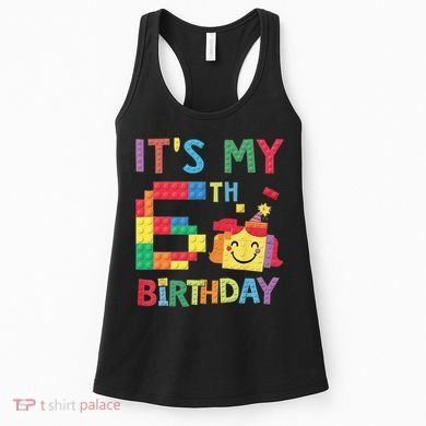 Master Builder 6th ItS My 6th Birthday Brick Blocks Women's Tank Top