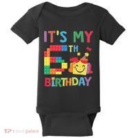 Master Builder 6th ItS My 6th Birthday Brick Blocks Baby Bodysuit thumb 0