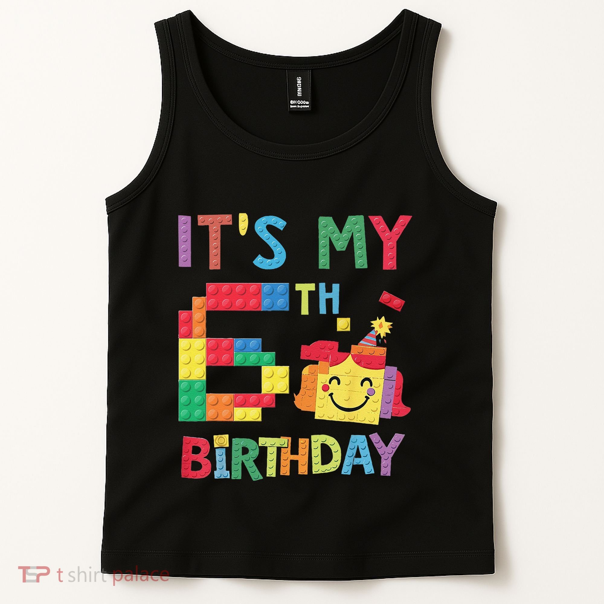 Master Builder 6th ItS My 6th Birthday Brick Blocks Tank Top