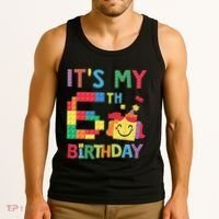 Master Builder 6th ItS My 6th Birthday Brick Blocks Tank Top thumb 3