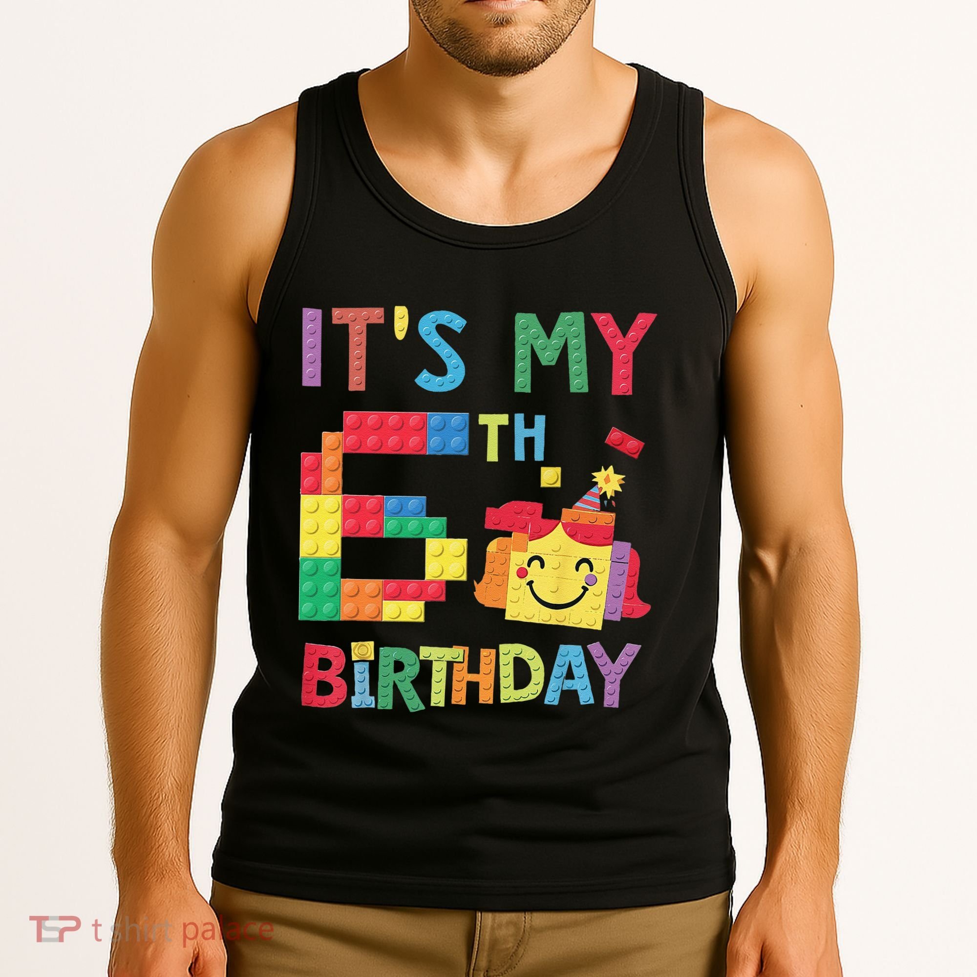 Master Builder 6th ItS My 6th Birthday Brick Blocks Tank Top