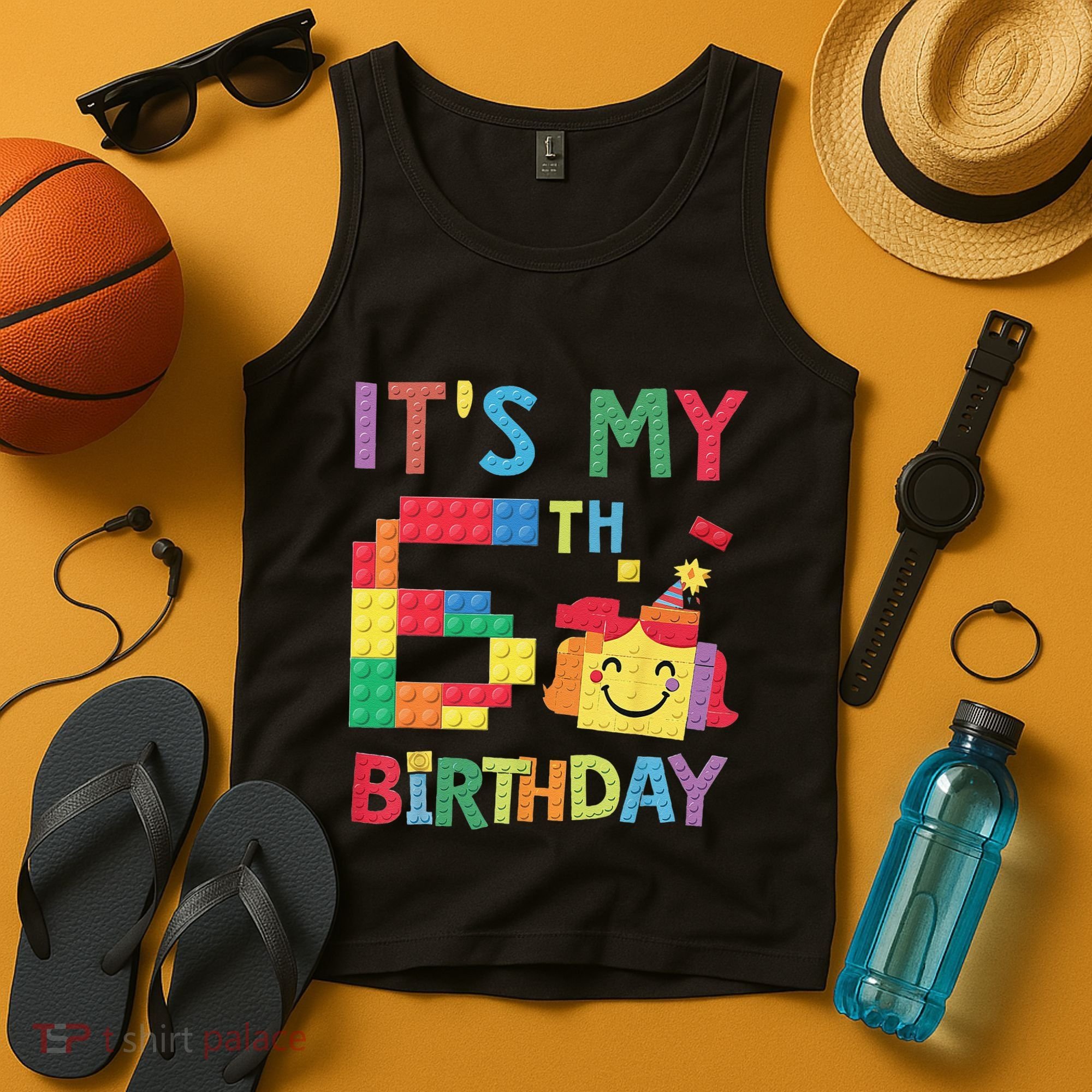 Master Builder 6th ItS My 6th Birthday Brick Blocks Tank Top
