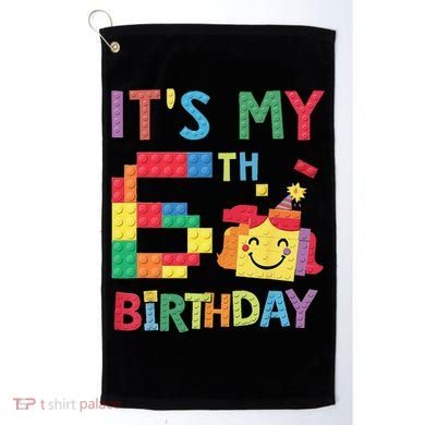 Master Builder 6th ItS My 6th Birthday Brick Blocks Golf Towel