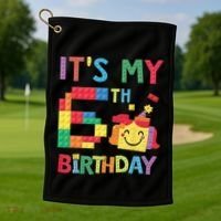 Master Builder 6th ItS My 6th Birthday Brick Blocks Golf Towel thumb 1