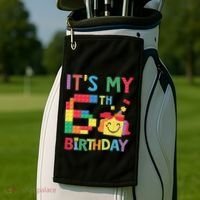 Master Builder 6th ItS My 6th Birthday Brick Blocks Golf Towel thumb 2