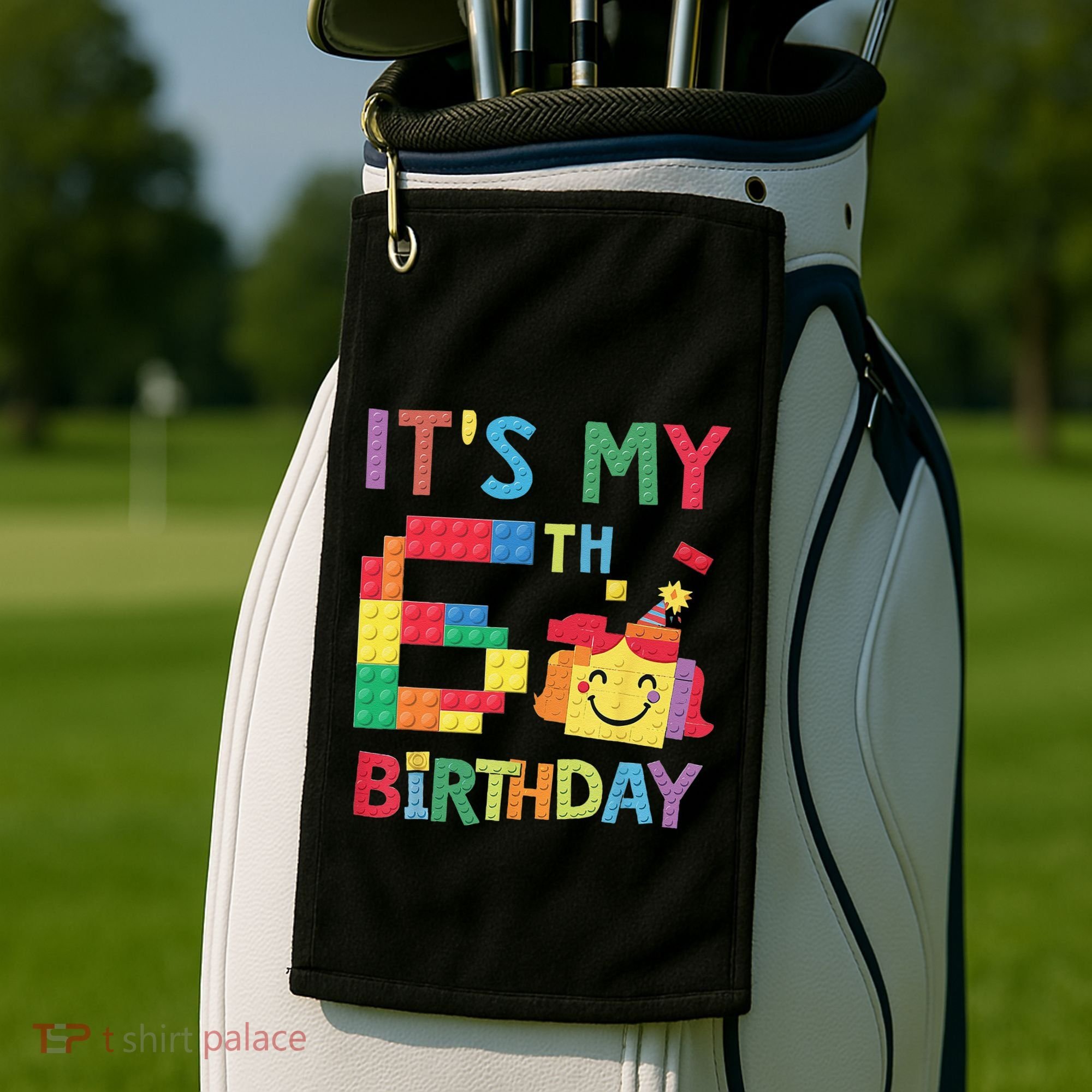 Master Builder 6th ItS My 6th Birthday Brick Blocks Golf Towel