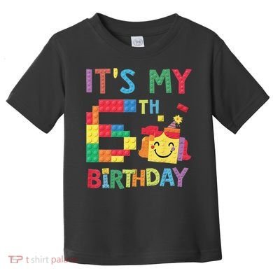 Master Builder 6th ItS My 6th Birthday Brick Blocks Toddler T-Shirt