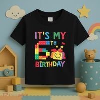 Master Builder 6th ItS My 6th Birthday Brick Blocks Toddler T-Shirt thumb 3