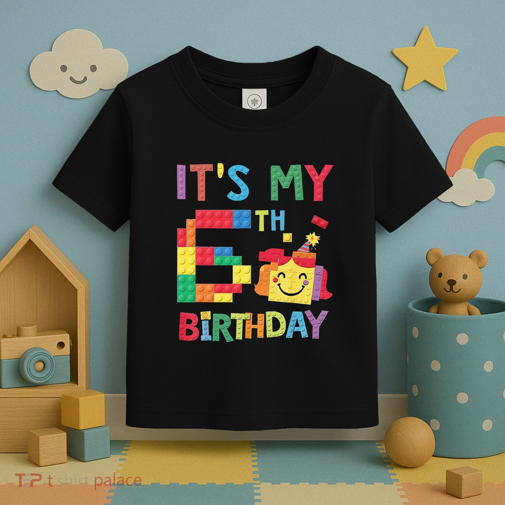 Master Builder 6th ItS My 6th Birthday Brick Blocks Toddler T-Shirt
