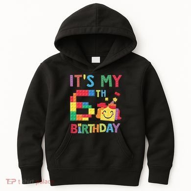 Master Builder 6th ItS My 6th Birthday Brick Blocks Kids Hoodie