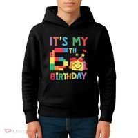 Master Builder 6th ItS My 6th Birthday Brick Blocks Kids Hoodie thumb 4
