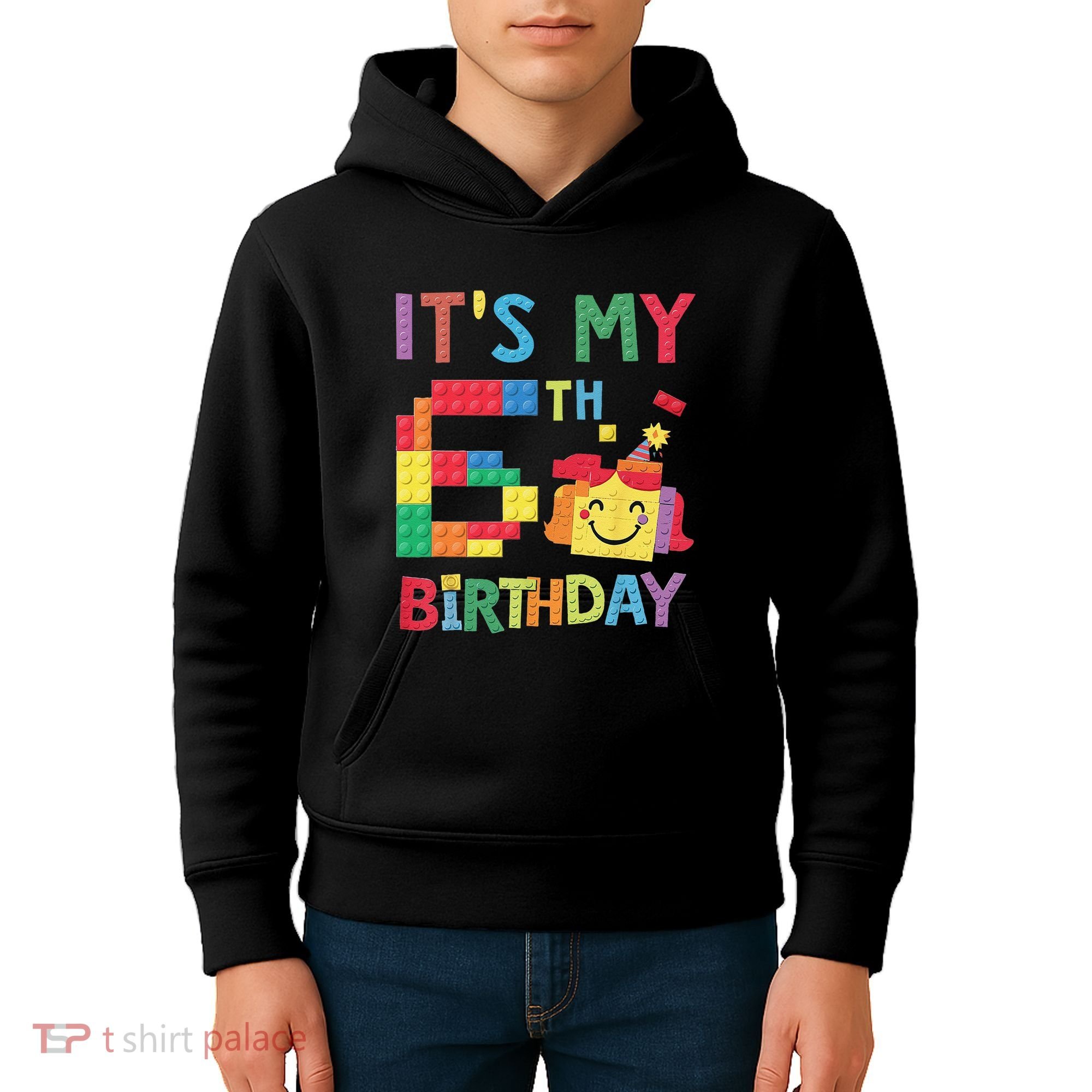 Master Builder 6th ItS My 6th Birthday Brick Blocks Kids Hoodie
