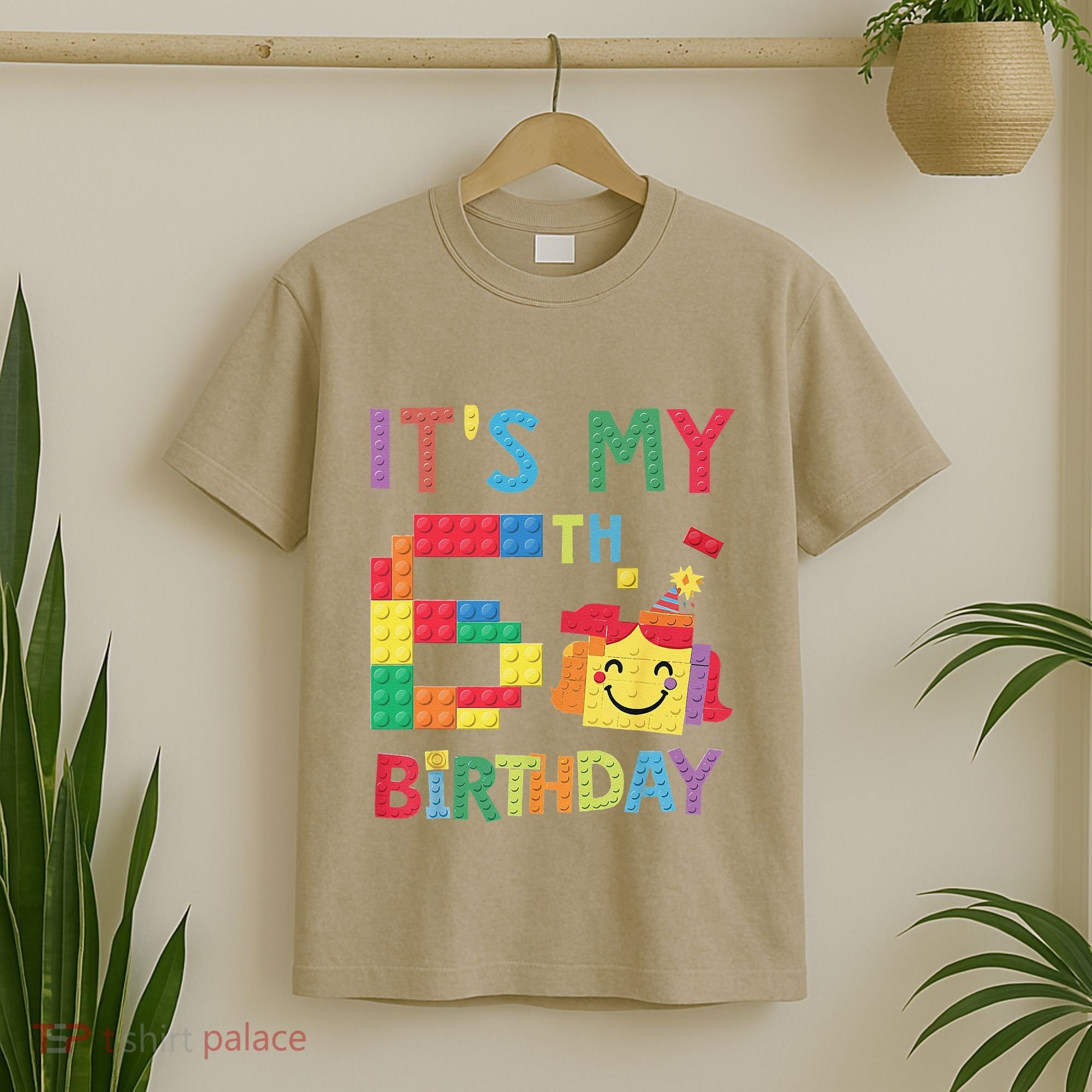 Master Builder 6th ItS My 6th Birthday Brick Blocks T-Shirt