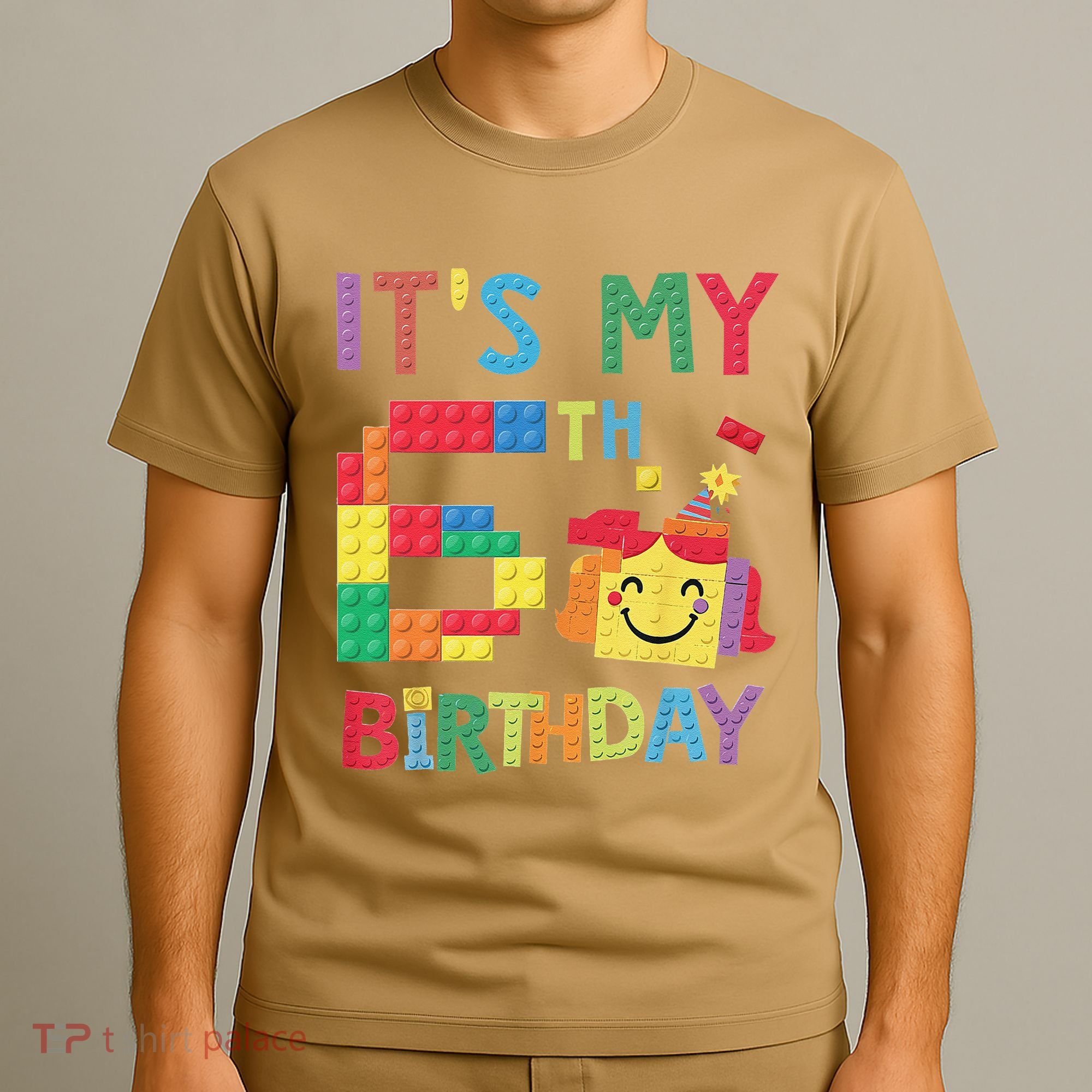 Master Builder 6th ItS My 6th Birthday Brick Blocks T-Shirt