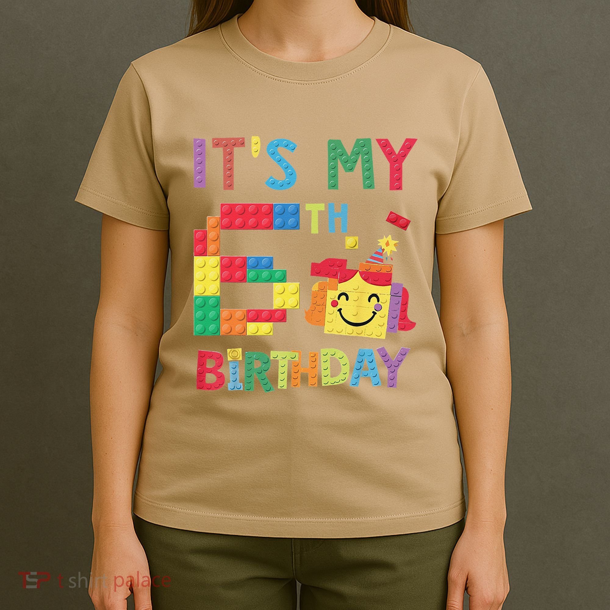 Master Builder 6th ItS My 6th Birthday Brick Blocks T-Shirt