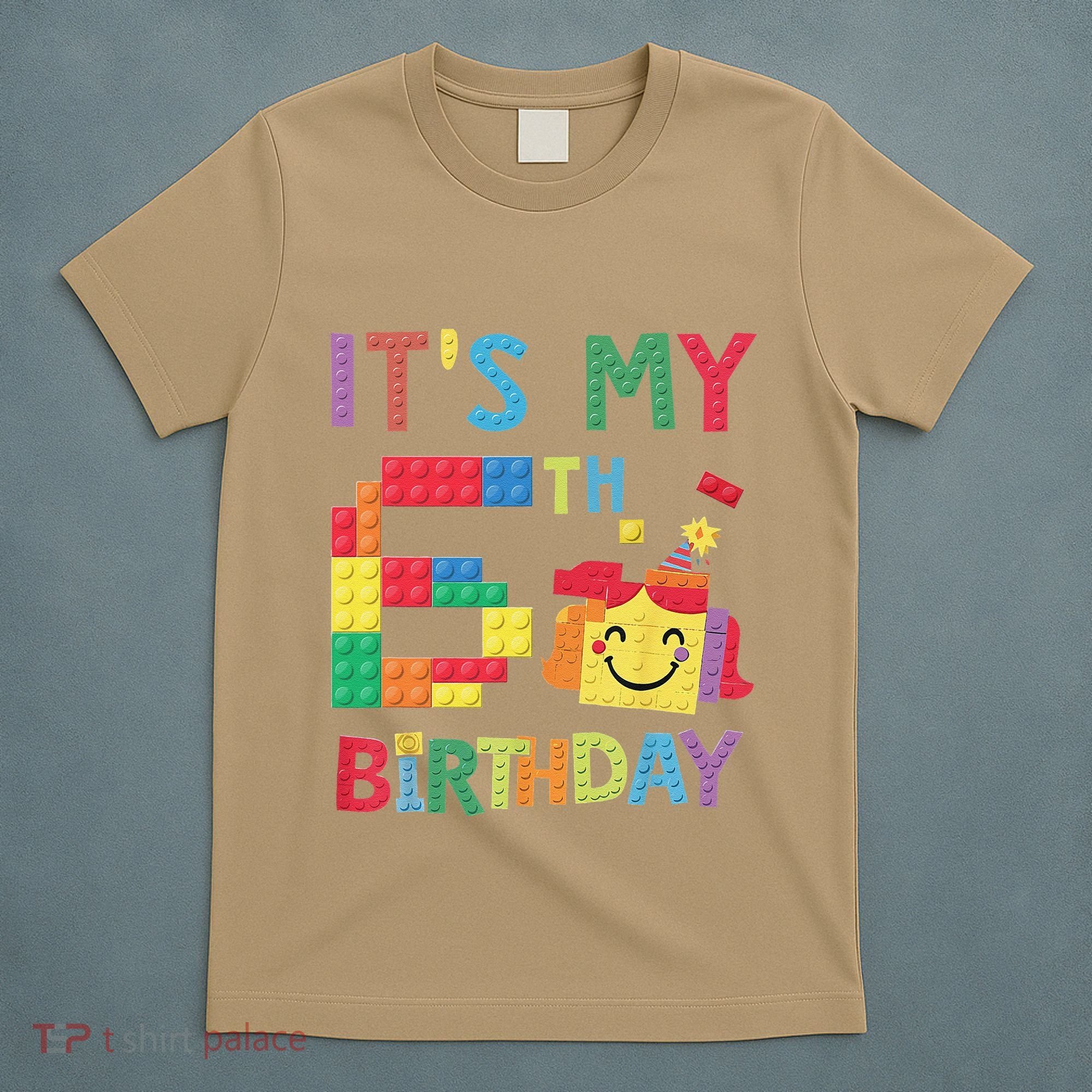Master Builder 6th ItS My 6th Birthday Brick Blocks T-Shirt