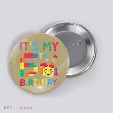 Master Builder 6th ItS My 6th Birthday Brick Blocks Button