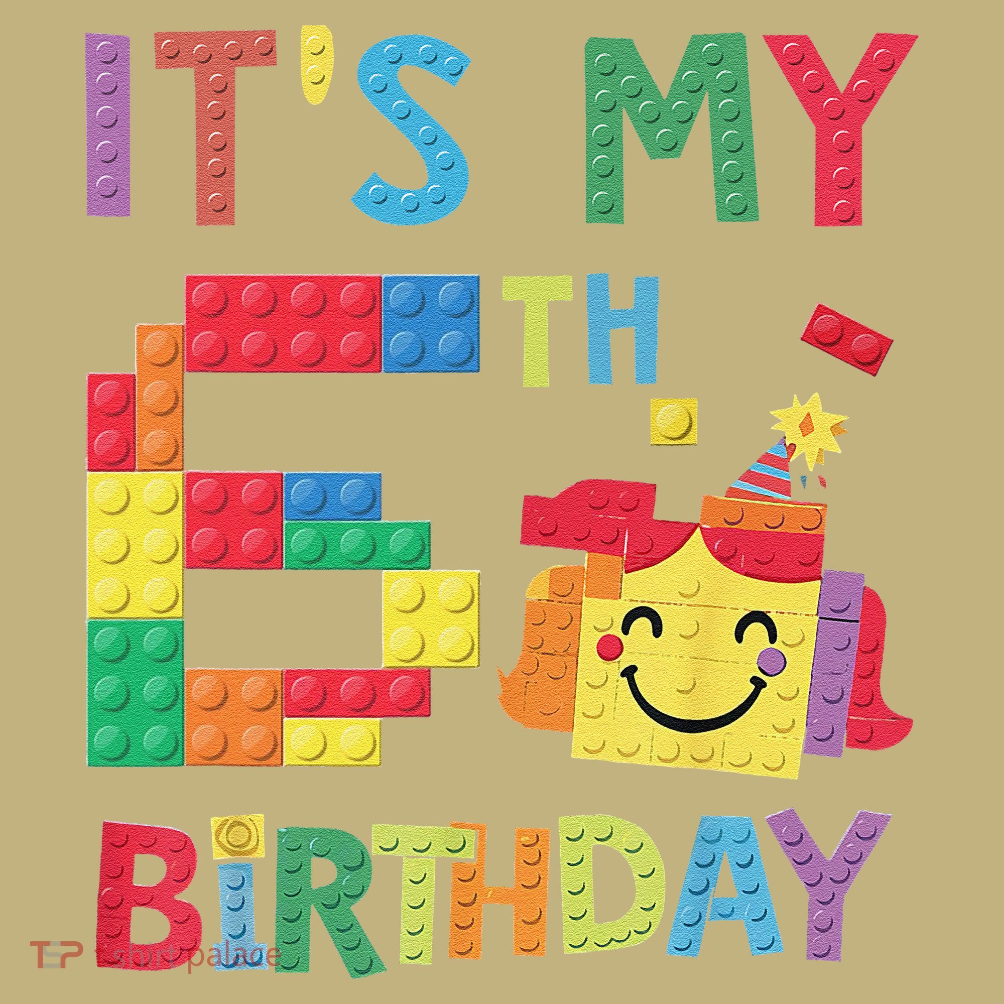 Master Builder 6th ItS My 6th Birthday Brick Blocks Button