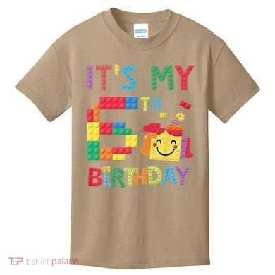 Master Builder 6th ItS My 6th Birthday Brick Blocks Kids T-Shirt