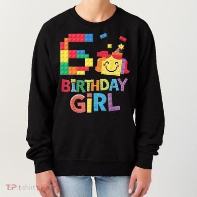 Master Builder 6th Birthday Girl 6 Year Old Brick Blocks Women's Sweatshirt