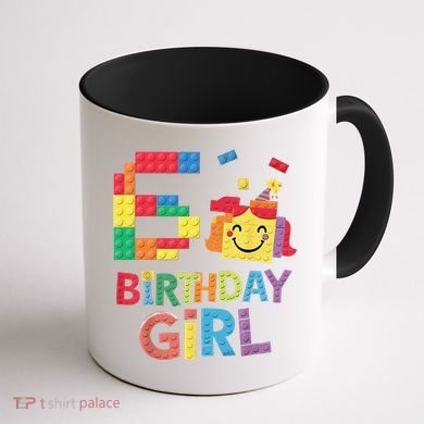 Master Builder 6th Birthday Girl 6 Year Old Brick Blocks Coffee Mug back