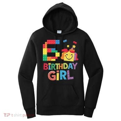 Master Builder 6th Birthday Girl 6 Year Old Brick Blocks Women's Hoodie