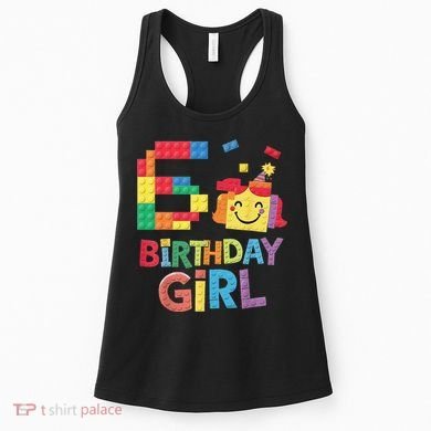 Master Builder 6th Birthday Girl 6 Year Old Brick Blocks Women's Tank Top
