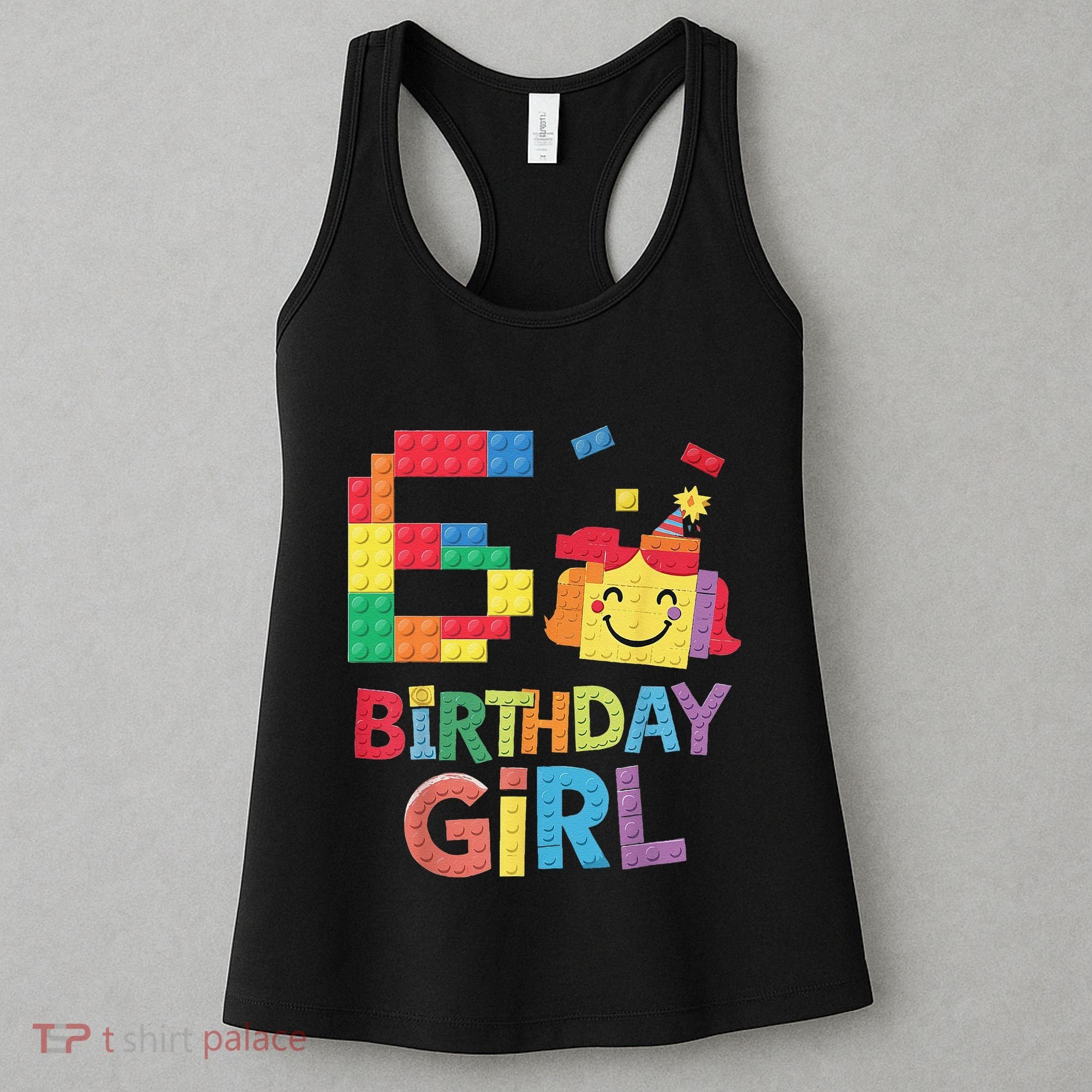Master Builder 6th Birthday Girl 6 Year Old Brick Blocks Women's Tank Top