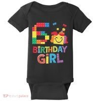 Master Builder 6th Birthday Girl 6 Year Old Brick Blocks Baby Bodysuit thumb 0