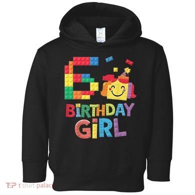 Master Builder 6th Birthday Girl 6 Year Old Brick Blocks Toddler Hoodie