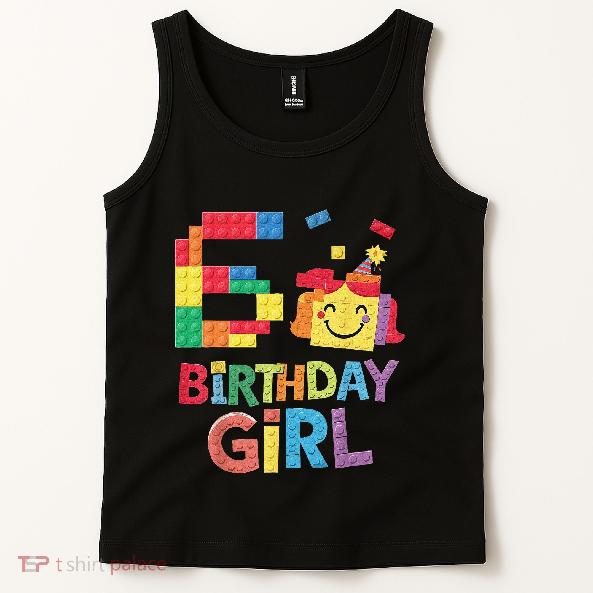 Master Builder 6th Birthday Girl 6 Year Old Brick Blocks Tank Top
