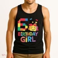 Master Builder 6th Birthday Girl 6 Year Old Brick Blocks Tank Top thumb 3