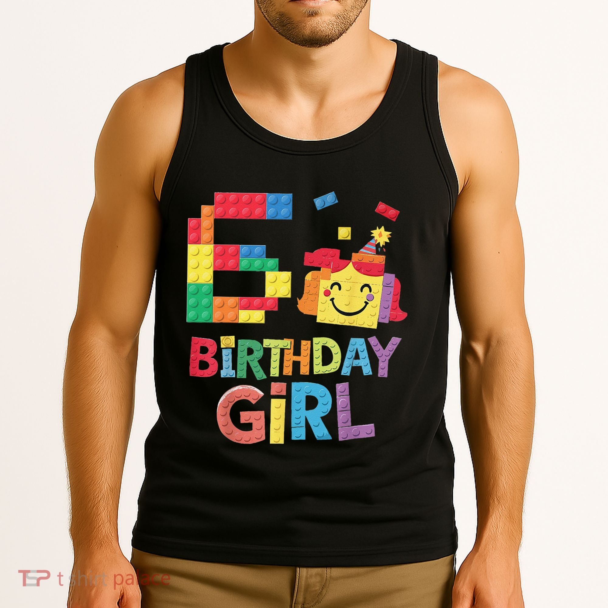 Master Builder 6th Birthday Girl 6 Year Old Brick Blocks Tank Top