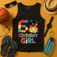 Master Builder 6th Birthday Girl 6 Year Old Brick Blocks Tank Top thumb 4