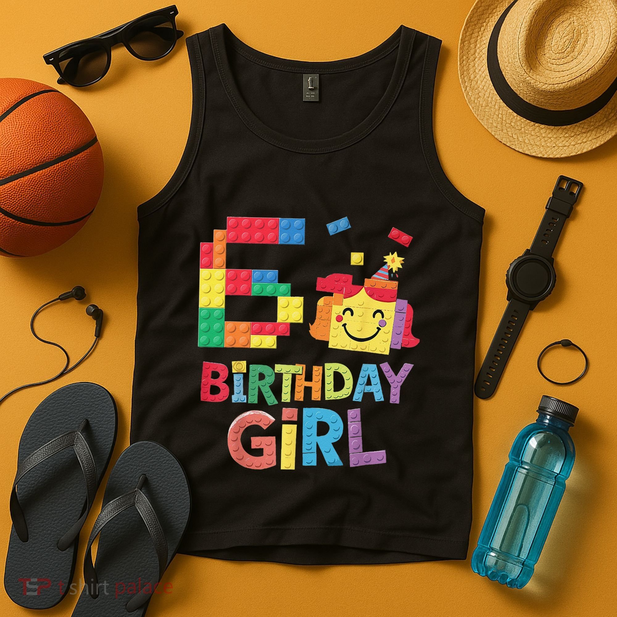 Master Builder 6th Birthday Girl 6 Year Old Brick Blocks Tank Top