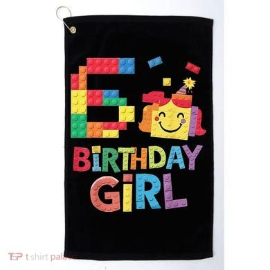 Master Builder 6th Birthday Girl 6 Year Old Brick Blocks Golf Towel