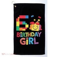 Master Builder 6th Birthday Girl 6 Year Old Brick Blocks Golf Towel thumb 0