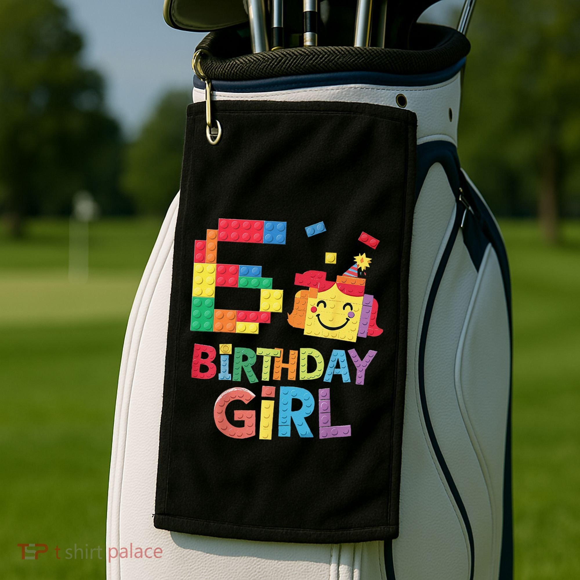 Master Builder 6th Birthday Girl 6 Year Old Brick Blocks Golf Towel