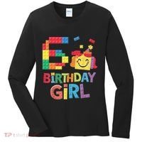 Master Builder 6th Birthday Girl 6 Year Old Brick Blocks Women's Long Sleeve Shirt thumb 0