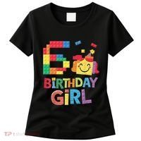Master Builder 6th Birthday Girl 6 Year Old Brick Blocks Women's T-Shirt thumb 0
