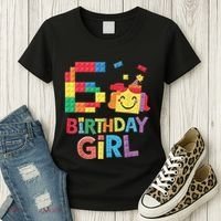 Master Builder 6th Birthday Girl 6 Year Old Brick Blocks Women's T-Shirt thumb 3