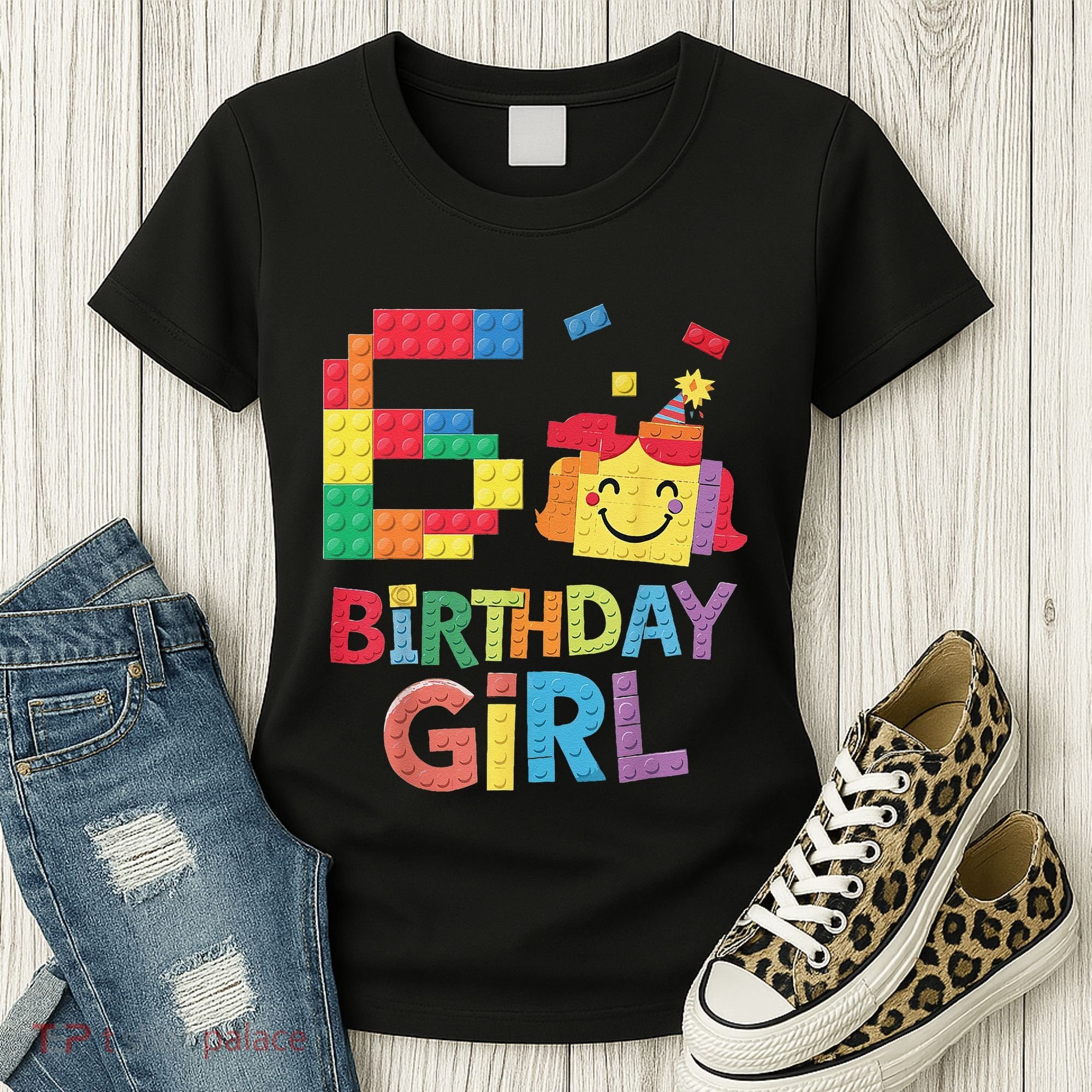 Master Builder 6th Birthday Girl 6 Year Old Brick Blocks Women's T-Shirt