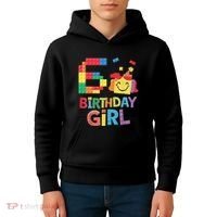 Master Builder 6th Birthday Girl 6 Year Old Brick Blocks Kids Hoodie thumb 4