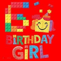 Master Builder 6th Birthday Girl 6 Year Old Brick Blocks Santa Hat thumb 1