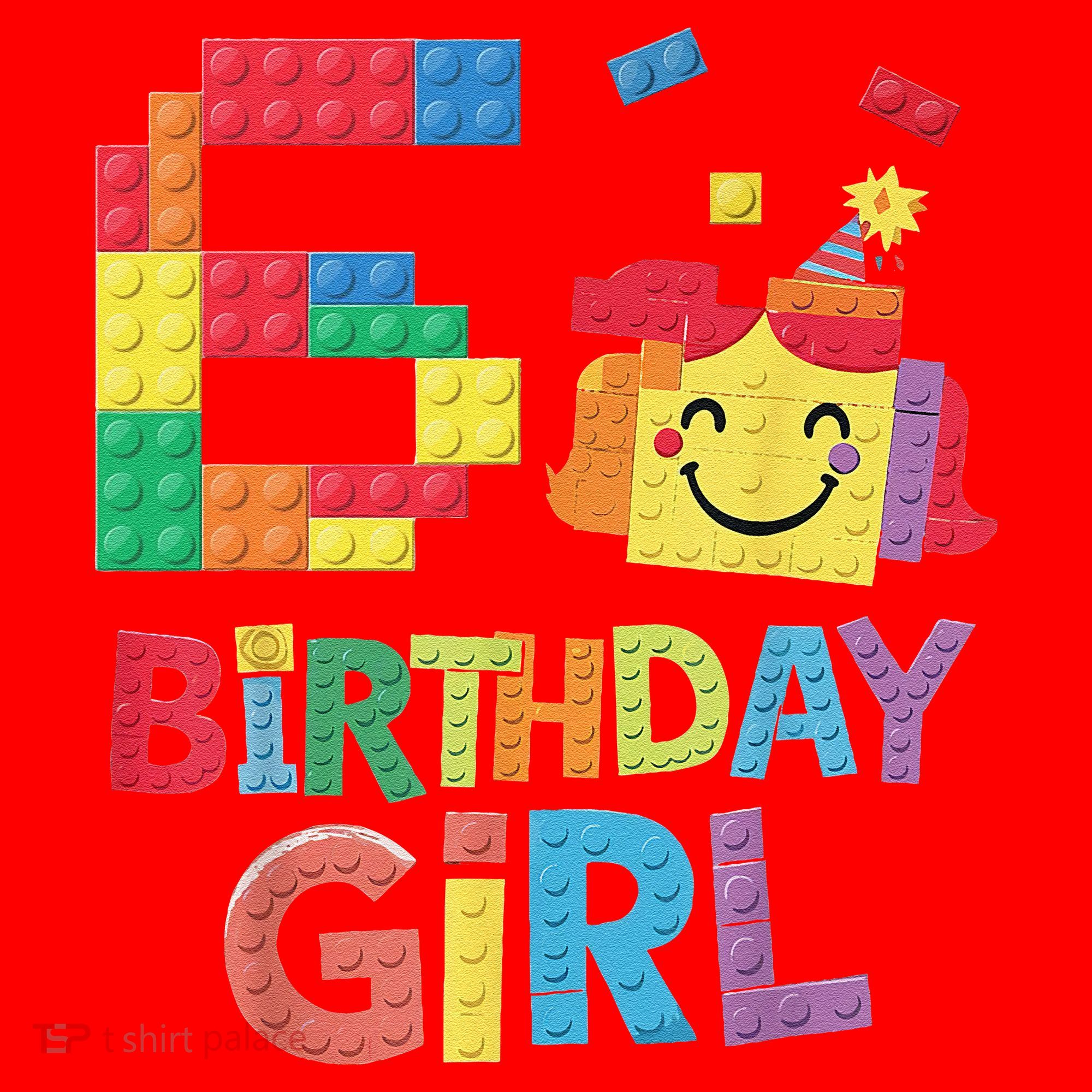 Master Builder 6th Birthday Girl 6 Year Old Brick Blocks Santa Hat