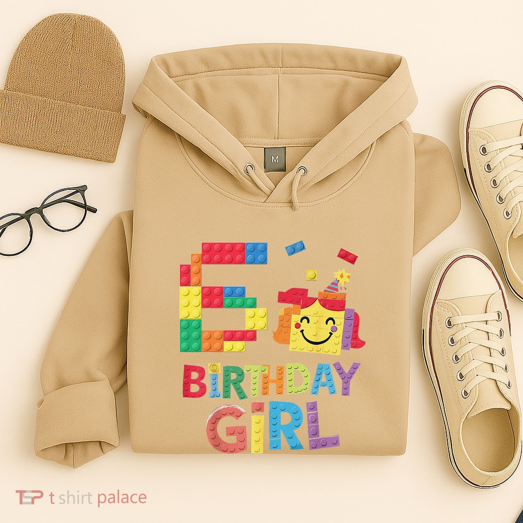 Master Builder 6th Birthday Girl 6 Year Old Brick Blocks Hoodie
