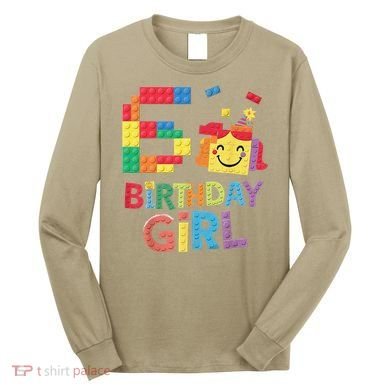 Master Builder 6th Birthday Girl 6 Year Old Brick Blocks Long Sleeve Shirt