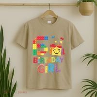 Master Builder 6th Birthday Girl 6 Year Old Brick Blocks T-Shirt thumb 2